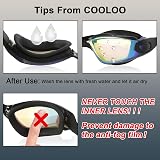 COOLOO Swimming Goggles 2 Pack Anti-Fog UV Adult Kid 8+ No Leaks Nose Clip view 5