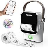 Rongta Bluetooth Label Maker Machine with Tape,Portable Wireless Labeler Machine,Handheld Sticker Maker for Barcode Labels,Home School Supplies,USB Rechargeable,Compatible with iOS/Android, White