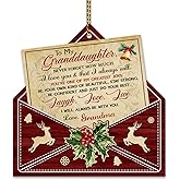 HYTURTLE Granddaughter Christmas Ornament 2025 Tree Decoration Gifts from Grandma - Best Granddaughter Gifts from Grandparent - Sentimental Gift for Grandchildren Girls Wooden Keepsake Ornament
