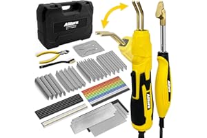 Allturn Plastic Welder 2 in 1,Plastic Welding Kit Car Bumper Repair Kit,4 Types of Plastic Welding Staples,Plastic Welding Rods Consumables Kit,YELLOW.
