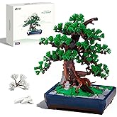 Wise Block Botanicals Pine Bonsai Tree Building Set for Adults 18+, 2-in-1 Building Kit DIY Home Decor for Room or Office, Birthday Gift Idea for Men Women, Plant for Bookshelf or Desk, 950 Pieces