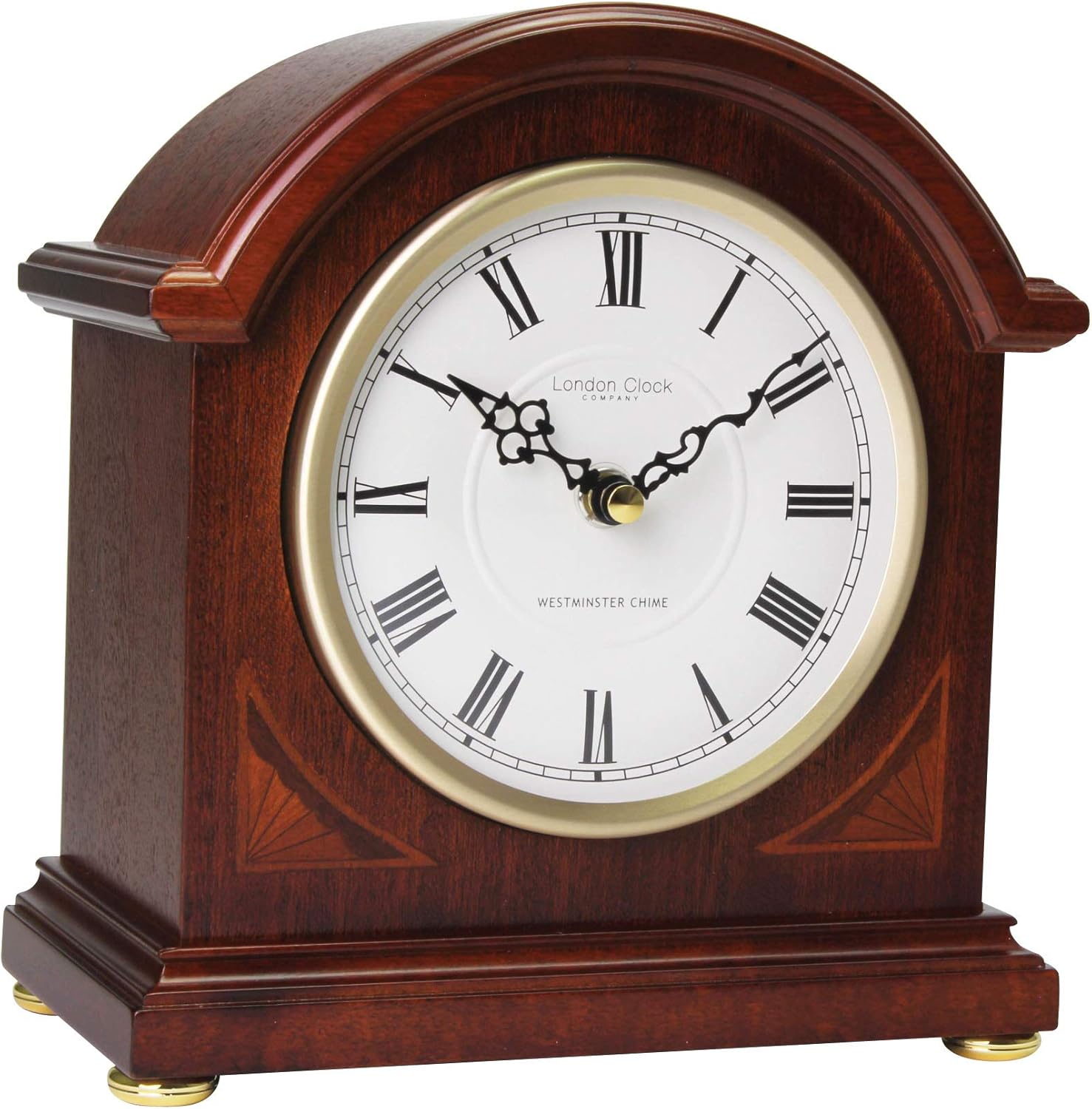 London Clock Horloge de cheminée en Acajou 20,5 x 20 x 10,5 cm Amazon