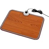 Electric Heated Floor Mats Under Desk, Heated Foot Warmer - 110v Toes Warming Heater for Office and Home(Wood Grain)
