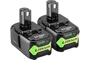 Ultraxxis 2 Packs 6.0Ah 18V Battery Replacement for Ryobi 18V Lithium-Ion Battery, Compatible with Ryobi 18 Volt Batteries Cordless Power Tools