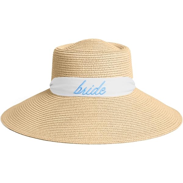 Bride Straw Hat for Women Sun Hat Breathable Wedding Party  display picture 1