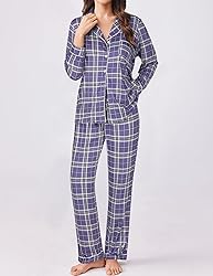Ekouaer Womens Pajamas Set 2 Piece Button Down Pjs