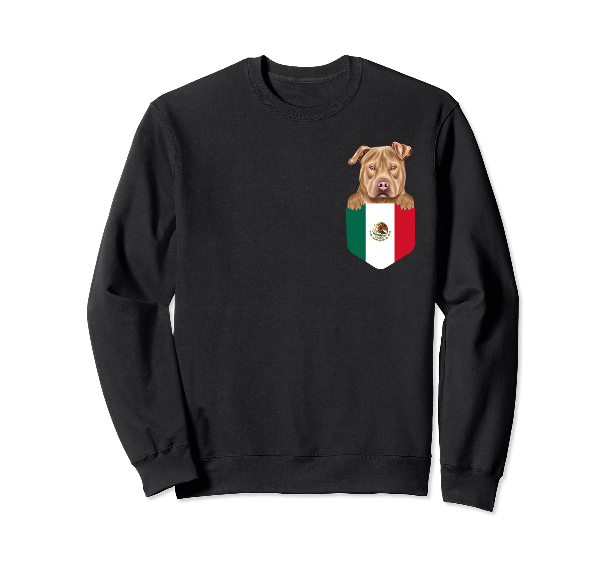 Mexico Flag Usa Staffordshire Terrier Dog In Pocket Sweatshirt