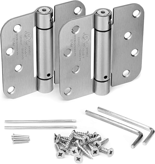 Ks Hardware Mortise Spring Hinge 4 X 4 With 5 8 Radius Corners Satin Nickel 2 Pack