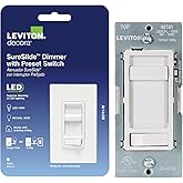 Leviton SureSlide LED Advanced Dimmer Switch for 150W Dimmable LED, Halogen and Incandescent Bulbs and Fixtures, 66741-W, White
