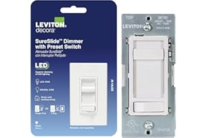 Leviton SureSlide LED Advanced Dimmer Switch for 150W Dimmable LED, Halogen and Incandescent Bulbs and Fixtures, 66741-W, Whi