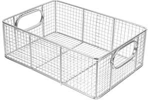 SEWCHICS Stainless Steel Mesh Fry Basket for Deep Fryer, Suitable for Snack Frying Like Fish Balls and