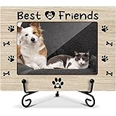 ltazhyi Pet Picture Frame, Best Friends Picture Frame, Wooden Photo Frame With Stand, Birthday Gifts For Pet Lover, 4x6 Photo Frame Bedroom Office Desktop Display Decorations -03