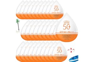 Mini Sunscreen Travel Size Bulk, 50 Pcs SPF50 Beach Must Haves For Face & Body, Sunscreen Packets Party Favor, Mini Classic L