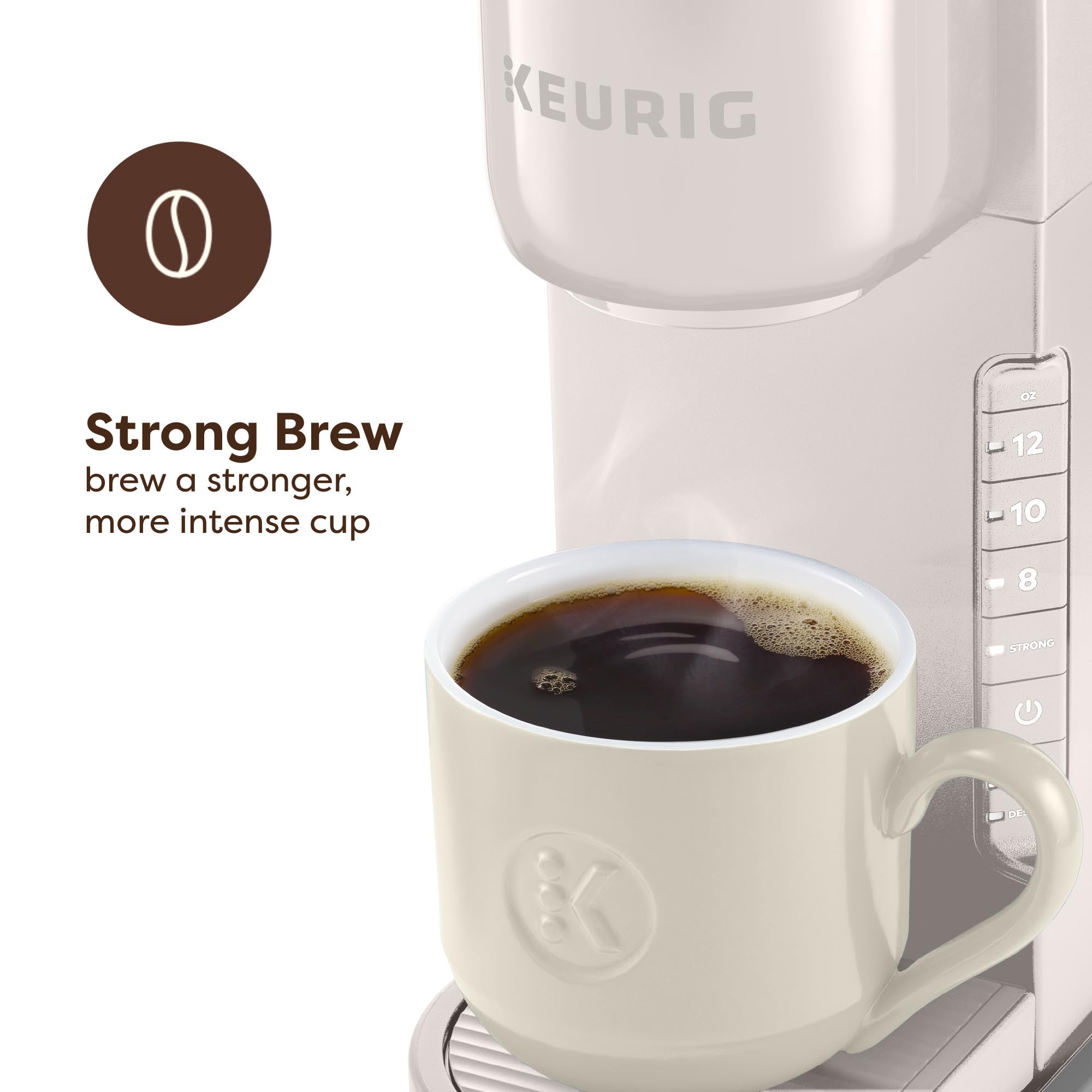 Keurig K-Express Cafetera de cápsulas K-Cup de una sola porción, 3 tamaños de preparación, función de botón fuerte, depósito extraíble de 42 oz, piedra cálida