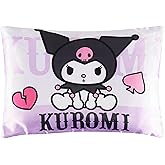 Get Trend Hello Kitty Gifts Kuromi Satin Pillowcase 19x26in, Sanrio Zipped Pillow Covers for Hair Skin, Smooth Glossy Kawaii Gifts for Women, Teens
