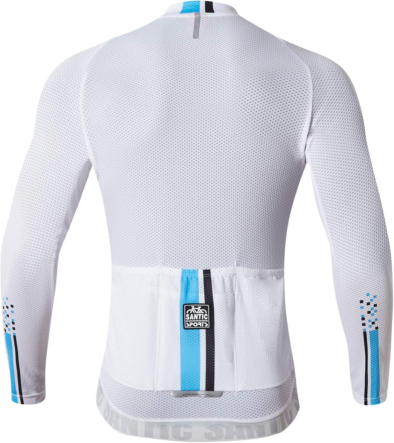 Santic Cycling Jersey Men's Long Sleeve Bike Reflective Full Zip Bicycle Shirts with Pockets : Clothing