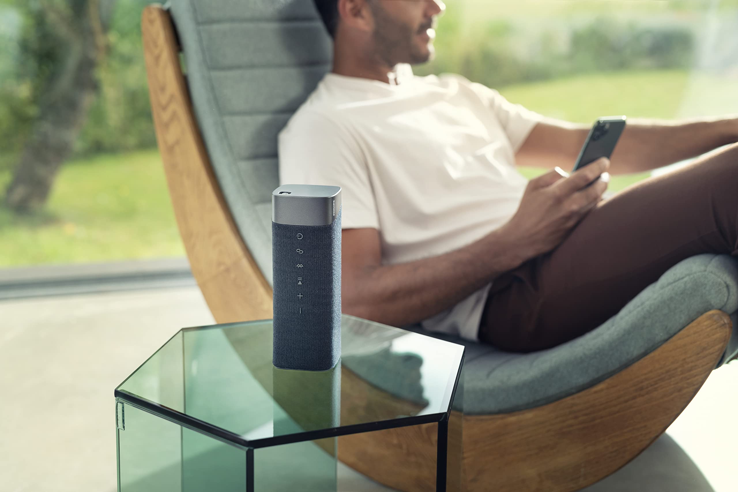 Philips S5505 Wireless Bluetooth Speaker with Large Bold Sound, Up to 12 Hours Playtime, IPX7 Waterproof, Medium, TAS5505