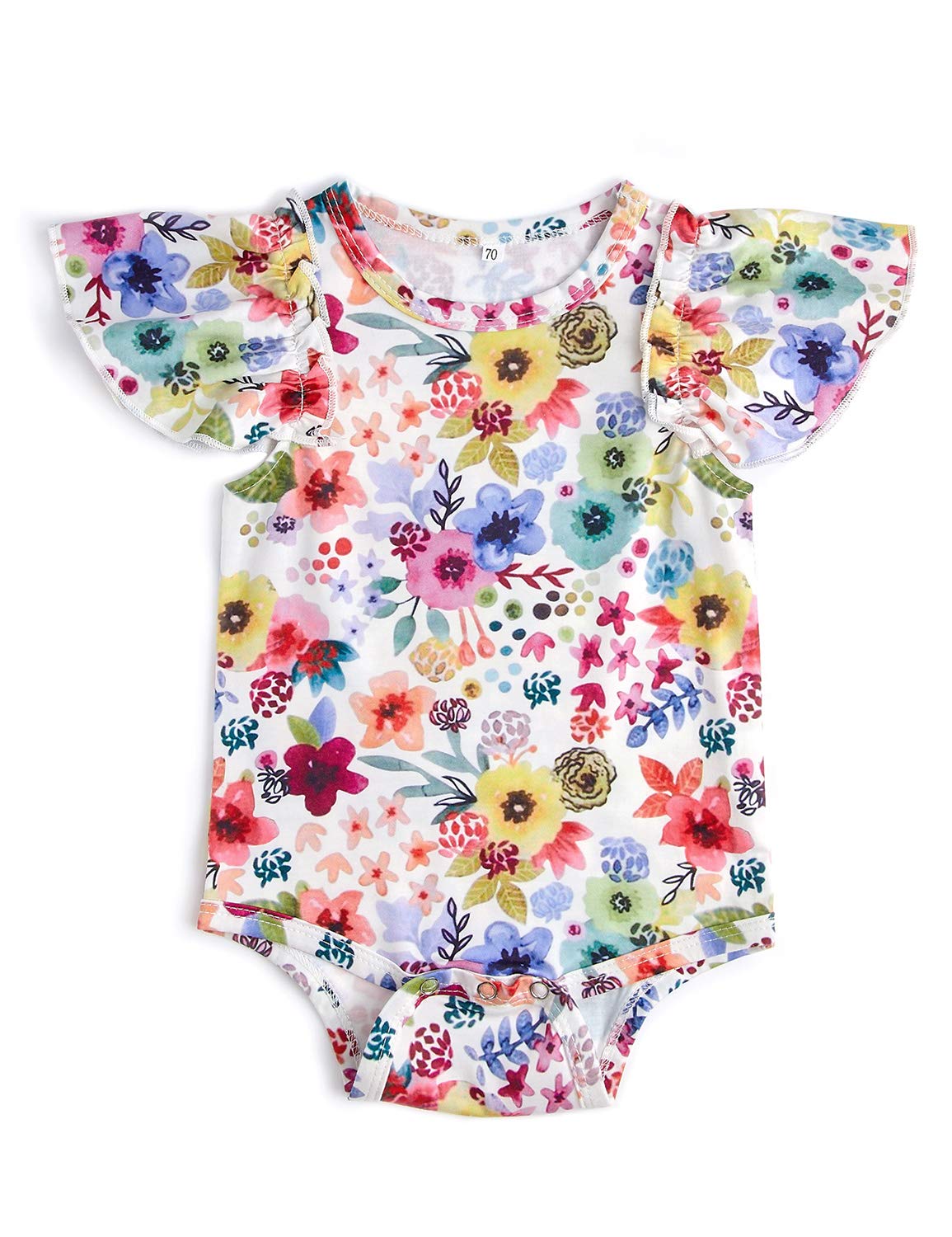 Leappearl 0-6 Months Infant Baby Jumpsuit Colorful Floral Printed Playsuit Sleeveless Romper Light Weight Cotton Fabric Onesies
