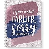 Gotcha Covered Notebooks Softcover Sorry You Missed It 8.5" x 11" Funny Spiral Notebook/Journal, 120 College Ruled Pages, Durable Gloss Laminated Cover, White Wire-o Spiral. Made in the USA