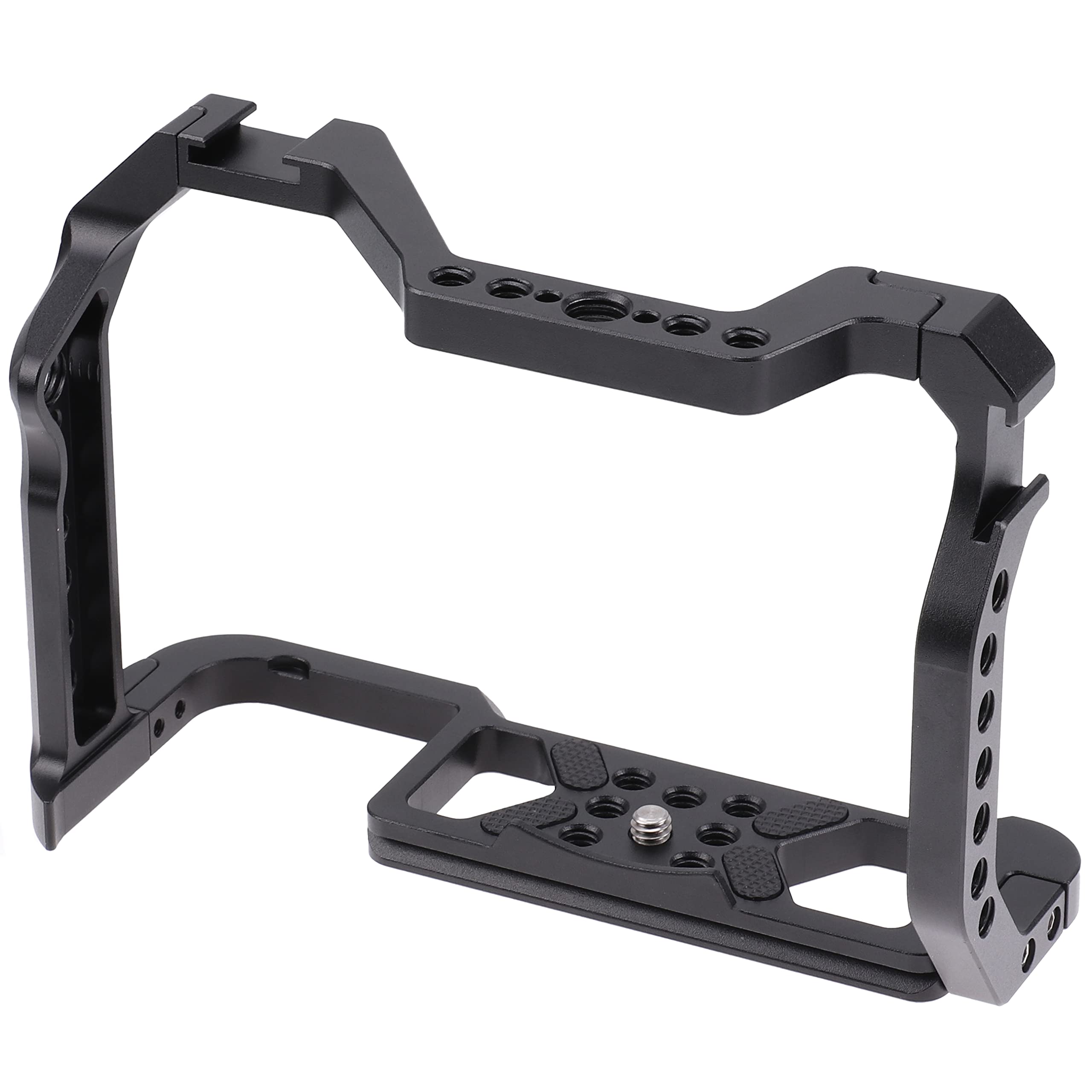 Hersmay R5 R6 Cage, Aluminium DSLR Camera Rig Cage Extension Recording Mount Full Format with Cold Shoe for Canon R5 R6 R5C DSLR Camera