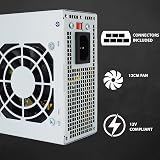 CiT Micro SFC 400W PSU mATX Compact ATX Silent Fan Dual SATA Molex M-400U Grey view 2