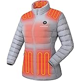 Venustas Women's Lightweight Heated Jacket with Battery, 6-Zone Electric Puffer Winter Coat for Outdoor Camping Hiking