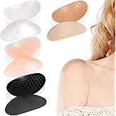 WILLBOND 4 Pairs Women Shoulder Pads Push up Soft Adhesive Silicone Anti Slip Enhancer Shoulder Pads for Women Clothing(Black, Flesh Color, Transparent, Transparent Flesh Color)
