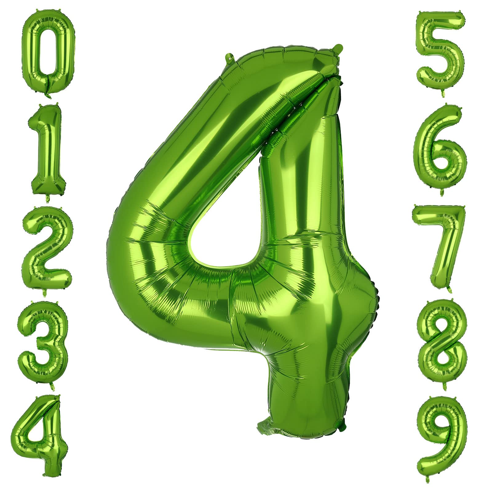 Large Foil Green Number 4 Balloons Big Mylar Helium Balloon Birthdays Party Decorations Supplies 40 Inch