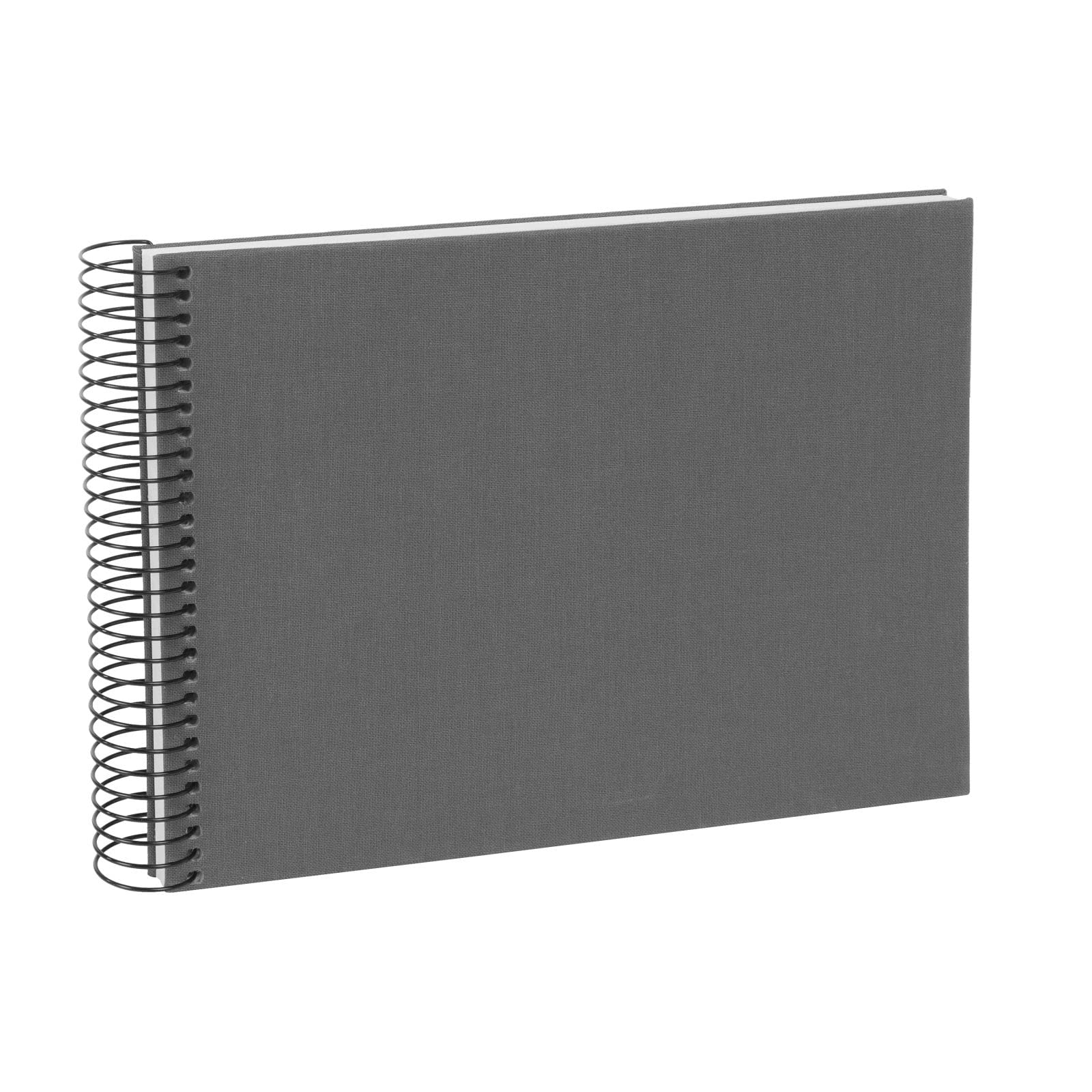 goldbuch Bella Vista 20725 Spiral Photo Album 24 x 17 cm Photo Album with 40 White Pages, Linen Memory Album, Photo Book for Pictures and Photos for Gluing, Grey