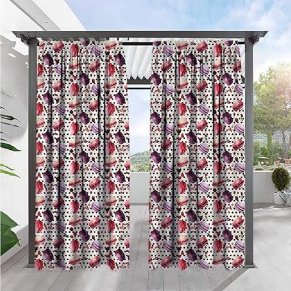 Amazon Com Kitchen Sliding Door Curtain Watercolor Macarons
