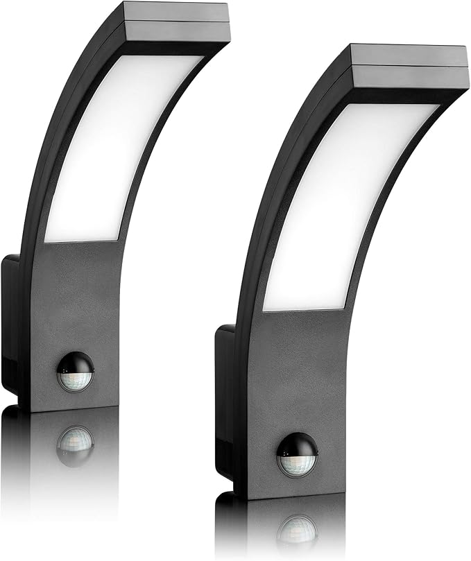 SEBSON® 2X LED Outdoor Wall Lights with PIR Sensor, Mains Powered