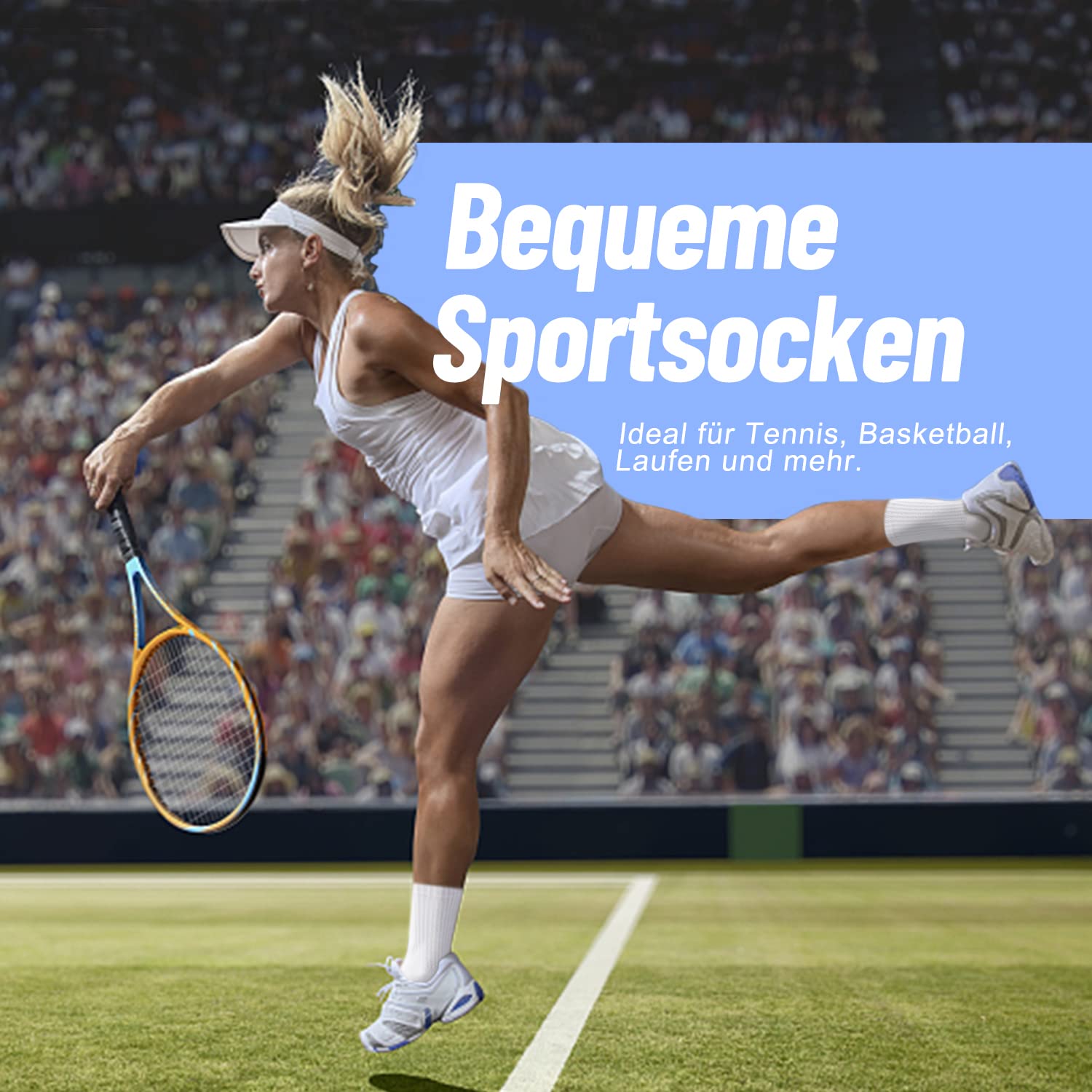 TUUHAW Socken Damen 39-42 Tennissocken Damen 6 Paar Sportsocken Herren Activewear Crew-Socken für Damen Baumwollsocken Laufsocken Wandersocken Atmungaktive Strümpfe,Weiß 39-42 2