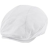 POUDAY Men's Cotton Newsboy Cap Flat Cap Newsboy Hat for Men Cabbie Hat Breathable Soft Summer Hat for Driving Hunting Golf