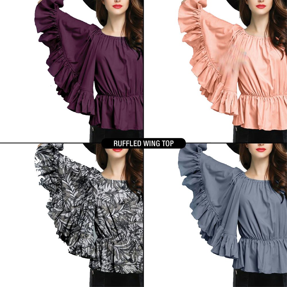 ruffled wing top