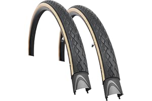 MAKELEN 2 Pack 700x35c Road Bike Tire Gravel Bike Tire City Bike Tire Brwon Side Wall/Black Compatible Replacement Bicycle Tire