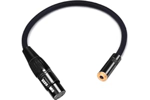 Devinal XLR to 1/8 Female Adapter, Balanced Mini-Jack(3.5mm) Female to Microphone Cable, 3.5mm Stereo TRS to XLR Female Trans