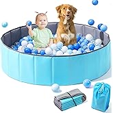 Hikiddy Large Ball Pit for Toddlers - 44in Baby Ball Pool with Playmat, Hold Over 1000 Balls, Foldable Play Pit for Kids Dogs