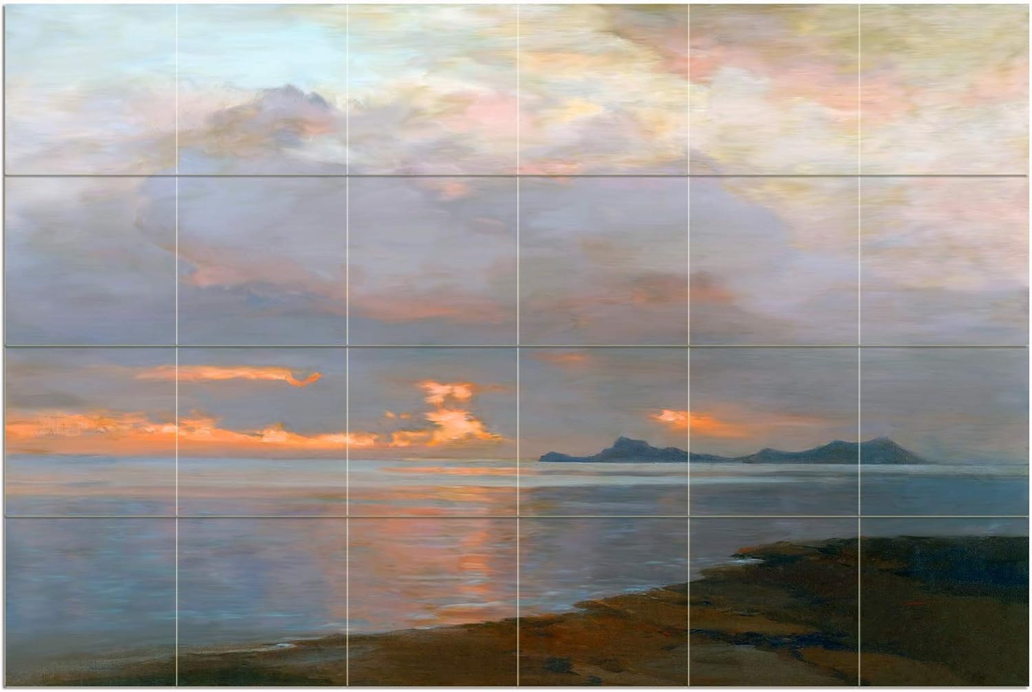 Sunset Ocean Coast A. Hanzen Tile Mural Kitchen Wall Backsplash Marble Ceramic - Picture 35 of 43