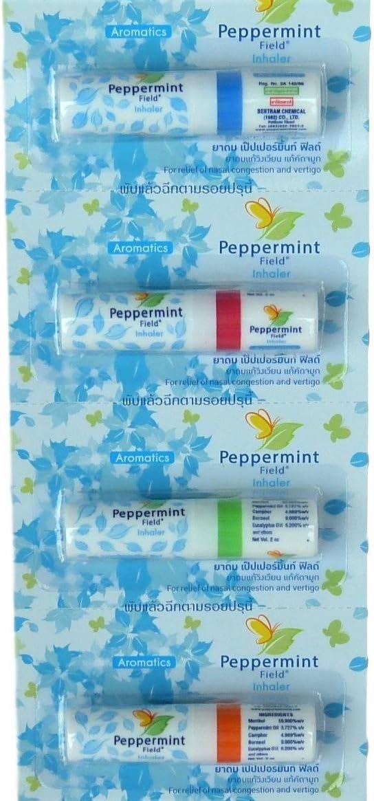 4 X Peppermint Field Aromatic Nasal Inhaler Inhalant Relief Vertigo Headache.(good Services)