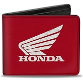 Bi-Fold Wallet - HONDA Motorcycle Red/White | Honda Motorcycle Red White Billfold Credit Card and ID Slots Vegan Leather