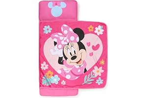 Jay Franco Kids Nap Mat with Embedded Pillow & Blanket – Soft 46"x20" Microfiber Sleeping Bag with Name Tag & Handle for Scho