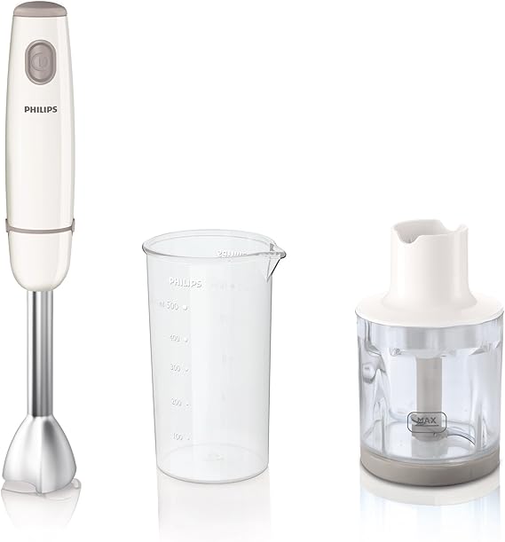 Philips HR1605/01 Daily Collection Metal Bar Hand Blender with Beaker