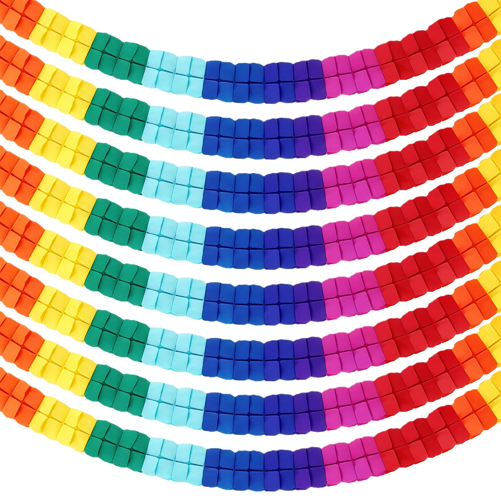 MUNSKT Four-Leaf Clover Macaron Paper,8PCS Flowers Tissue Garland,3M Garland Decorations,Reusable Party Streamers Hanging Ornament for Birthday Wedding Party Baby Shower Nursery Home Décor (B)