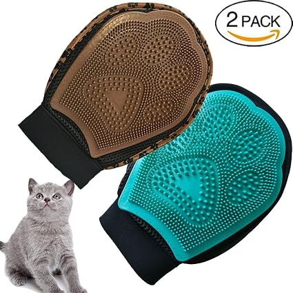 Amazon Com Pet Grooming Glove Pet Hair Remover Glove Double