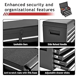 AirWire Tool Chest,5-Drawer Rolling Tool Storage