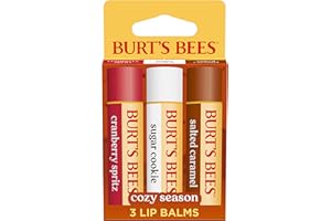Burt's Bees Stocking Stuffers, Cozy Season Lip Balm Set for Christmas Gifts, With Responsibily Sourced Beeswax, Natural Origin Lip Care, 3 Tubes, 0.15 oz.