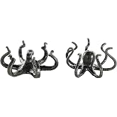 Deco 79 Aluminum Metal Octopus Decorative Sculpture Home Decor Statues with Splayed Arms, Set of 2 Accent Figurines 9