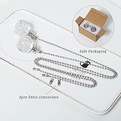 2pcs Clear Crystal Ceiling Fan Pull Chain Crystal