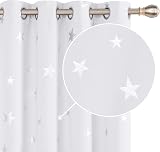 Deconovo Silver Grey Eyelet Thermal Blackout Curtains 52x54 Inch Pair view 2