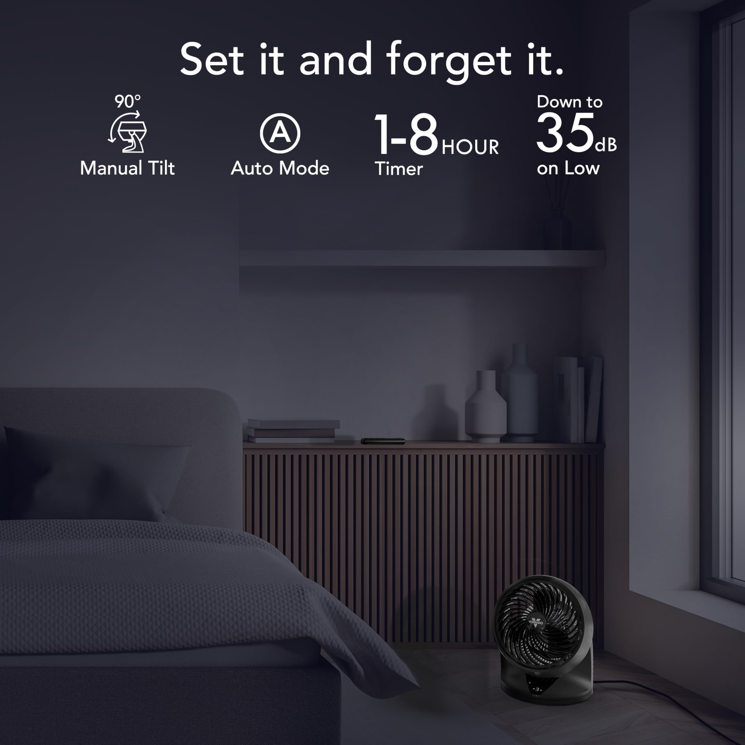 Vornado 753 OSC Whole Room Air Circulator Fan with Oscillation, Included Remote, Auto Mode, Aromatherapy with Included Scent Pads, 3 Speeds, Easy-Clean Removable Grille, Powerful Airflow, Black